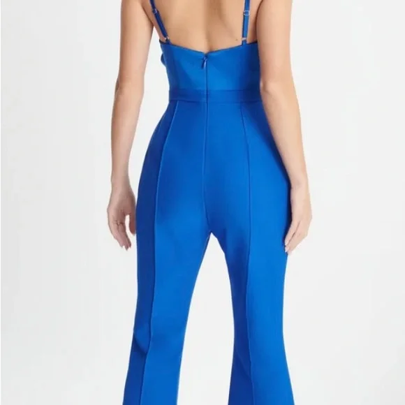 LAVISH ALICE Colbat Blue Cowl-Neck Jumpsuit